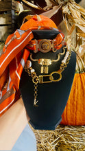 Load image into Gallery viewer, Stunning Large Repurposed Versace Medusa Hardware &amp; 100% Silk Scarf Necklace