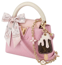 Load image into Gallery viewer, Repurposed Louis Vuitton Canvas Monogram &amp; Off~White Pebbled Leather Popsicle Bag Charm