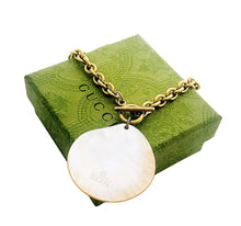 Load image into Gallery viewer, Repurposed Gucci Mother of Pearl &amp; Stars Charm Toggle Necklace