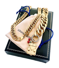 Load image into Gallery viewer, Repurposed Large Louis Vuitton Hardware Charm *Convertible* Necklace/ Bracelet