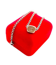 Load image into Gallery viewer, Repurposed Triple Sided CC Charm &amp; Removable Pearl like Beads Necklace