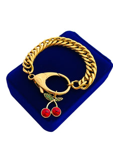 Repurposed Louis Vuitton KeyClasp &  🍒 Charm Vintage Bracelet