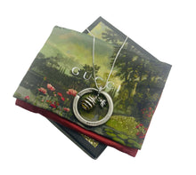 Load image into Gallery viewer, Repurposed Gucci Keyring &amp; Floating Bee Charm Necklace