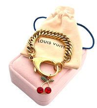 Load image into Gallery viewer, Repurposed Louis Vuitton Clasp Cherry Charm Bracelet