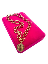 Load image into Gallery viewer, Repurposed Rue Cambon Paris CC Coin Vintage Toggle Necklace