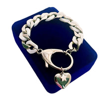 Load image into Gallery viewer, Repurposed LV KeyClasp Polished Ceramic Link Bracelet