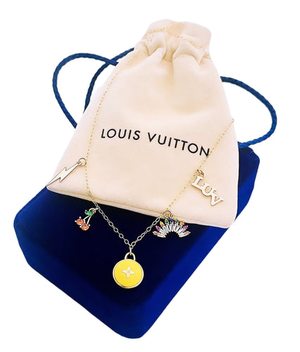Repurposed LV Yellow & Gold Signature Flower Necklace