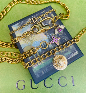 Repurposed 1990’s Gucci KeyClasp & Bee/Heart Charm Necklace