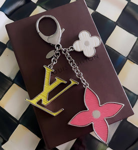 Repurposed Louis Vuitton Clasp & Celestial Charm Mixed Metals Necklace