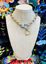 Load image into Gallery viewer, Repurposed Gucci Key Clasp with Interchangeable Heart &amp; Bee Charms Necklace