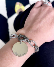 Load image into Gallery viewer, Repurposed Yves Saint Laurent Coin Adjustable Bracelet (price reduced~more info. in the description)