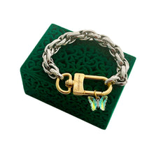Load image into Gallery viewer, Repurposed Louis Vuitton Key Clasp Mixed Metals Bracelet