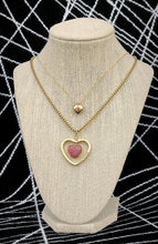 Load image into Gallery viewer, Pre-Order Small Repurposed Louis Vuitton Pink &amp; Gold Flower Charm Necklace