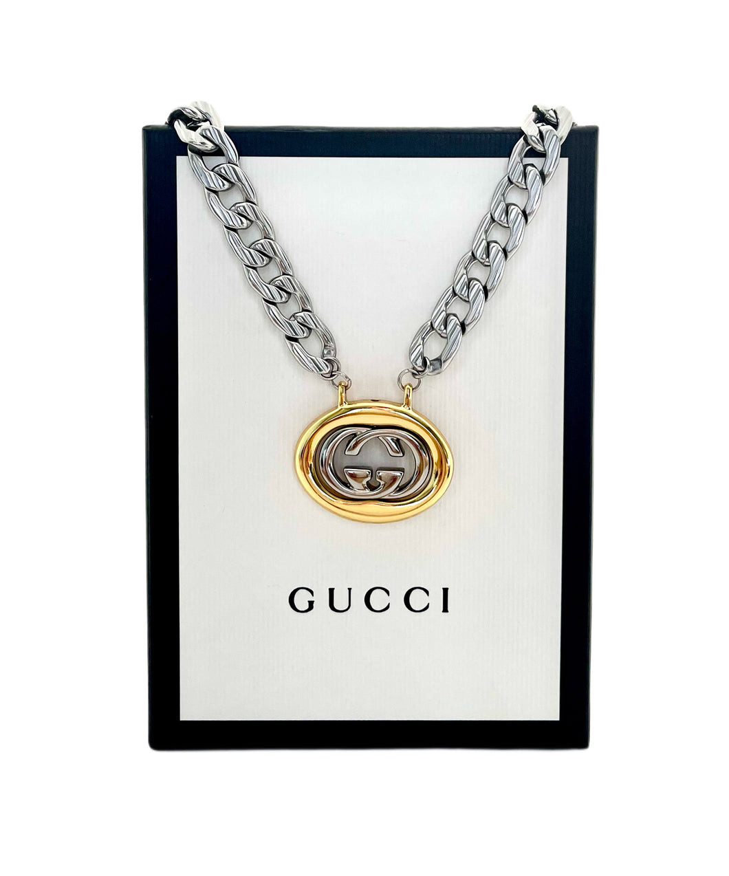 Repurposed Mixed Metals Vintage Gucci Charm Necklace