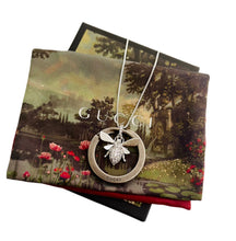 Load image into Gallery viewer, Repurposed Gucci Keyring &amp; Floating Bee Charm Necklace