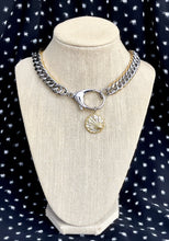 Load image into Gallery viewer, Repurposed Louis Vuitton Clasp &amp; Celestial Charm Mixed Metals Necklace