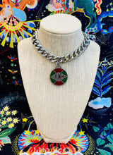 Load image into Gallery viewer, *Rare* Repurposed Red &amp; Green Sparkly Gucci Coin Necklace