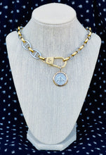 Load image into Gallery viewer, Repurposed Gucci KeyClasp &amp; Bee Medallion Mix Metal Necklace