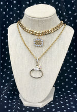 Load image into Gallery viewer, Repurposed Crystal Gucci Horsebit &amp; Bee Charm Necklace