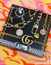 Load image into Gallery viewer, Repurposed Christian Dior Gunmetal Hardware Textured Bracelet