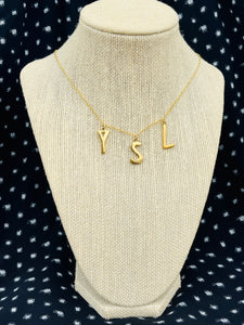 Repurposed YSL Floating Letter Charm Necklace