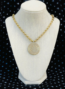 X~Large Repurposed Louis Vuitton Trunks & Bags Reversible Coin Necklace