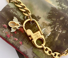 Load image into Gallery viewer, Repurposed 1990’s Gucci KeyClasp &amp; Bee/Heart Charm Necklace