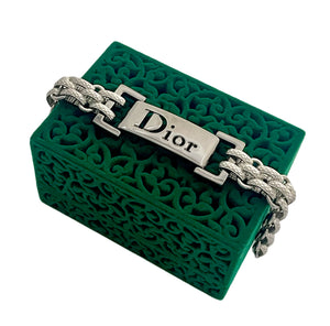 Repurposed Christian Dior Gunmetal Hardware Textured Bracelet