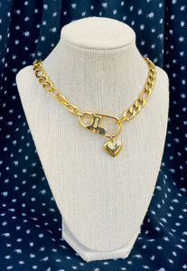 Repurposed 1990’s Gucci KeyClasp & Bee/Heart Charm Necklace