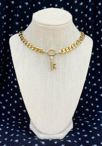 Repurposed Louis Vuitton Key Charm Mixed Metals Necklace