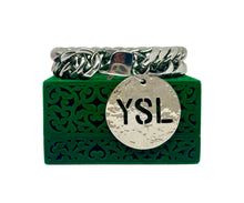 Load image into Gallery viewer, X~Large Repurposed Yves Saint Laurent Hammered Charm Bracelet