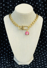 Load image into Gallery viewer, Repurposed Louis Vuitton KeyClasp &amp; Lady Bug Charm Necklace