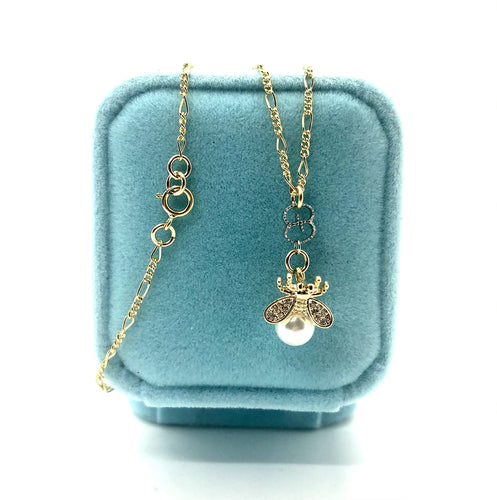 Repurposed X~Small Gucci Interlocking GG  Bee Necklace