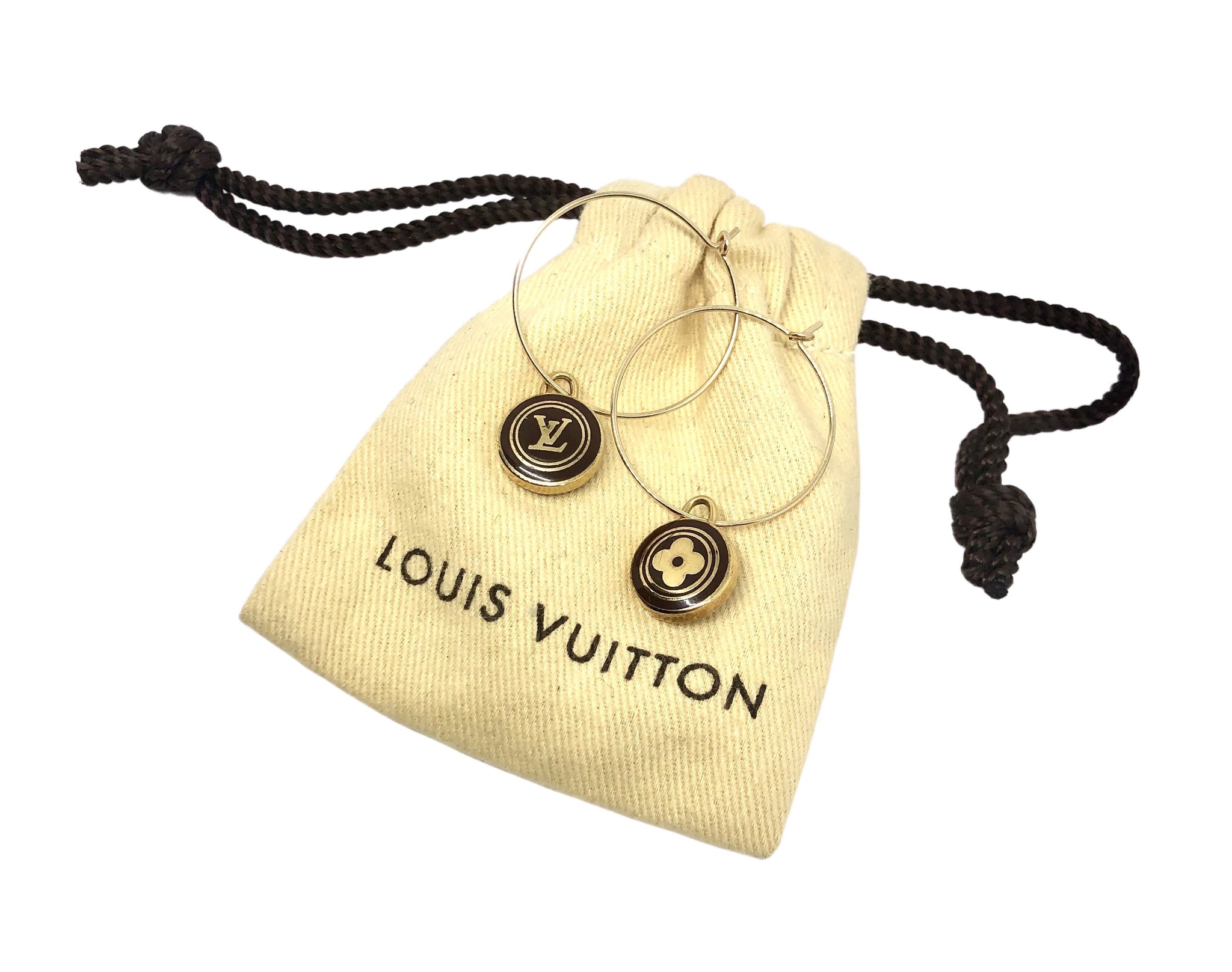 Repurposed Louis Vuitton Signature Logo Hoop Earrings – DesignerJewelryCo