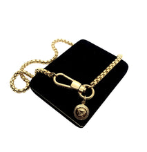 Load image into Gallery viewer, Repurposed Versace Medusa Charm Gold Necklace