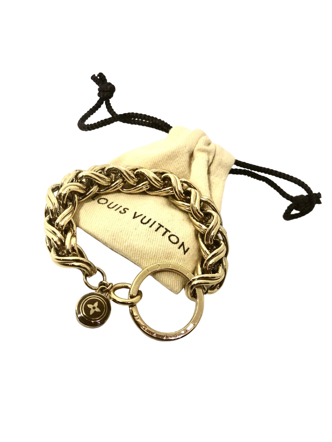 Repurposed Louis Vuitton Vintage Keyring Charm Bracelet