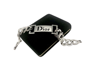 Repurposed Silver & Gunmetal Dior  Bracelet