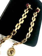Load image into Gallery viewer, Repurposed Versace Medusa Vintage Crystal Earrings