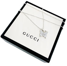 Load image into Gallery viewer, Repurposed Gucci Medium .925 Sterling Silver Butterfly Necklace
