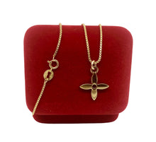 Load image into Gallery viewer, Repurposed Louis Vuitton Signature Logo Flower Charm Necklace