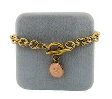 Load image into Gallery viewer, Repurposed Louis Vuitton Blush Signature Charm Bracelet