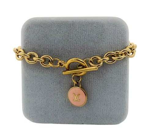 Repurposed Louis Vuitton Blush Signature Charm Bracelet