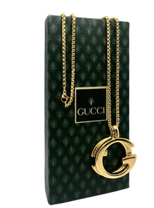 Repurposed Rare 1980’s Gucci Large GG Charm Long Necklace