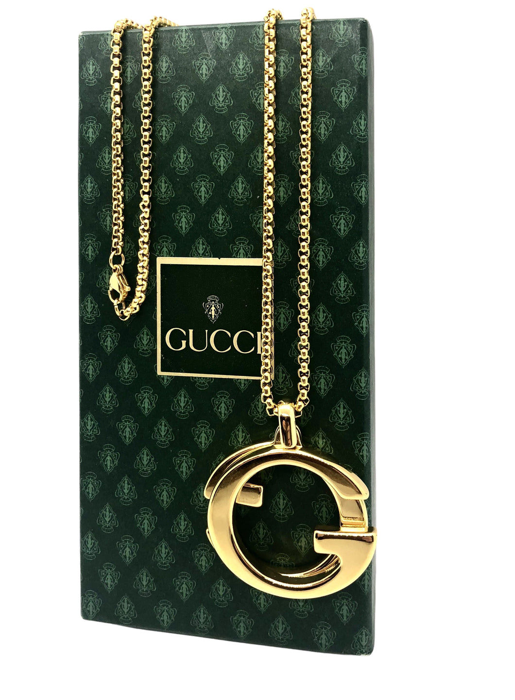 Repurposed Rare 1980’s Gucci Large GG Charm Long Necklace