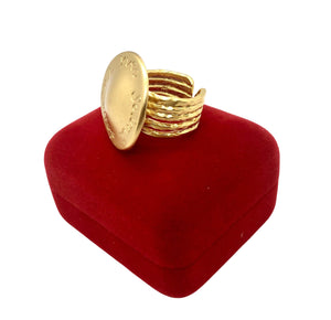 Repurposed Big & Bold Yves Saint Laurent  Gold Ring