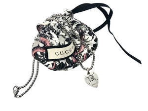 Repurposed Gucci Skull & Stars Heart Reversible Charm Necklace ~Limited Edition