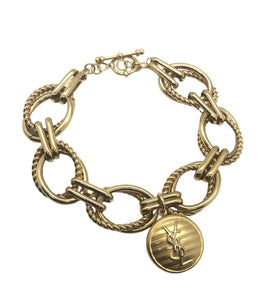 Repurposed Vintage Saint Laurent Gold Toggle Bracelet
