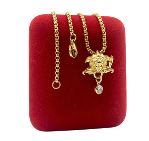 Repurposed Versace Iconic Medusa Charm Crystal Necklace