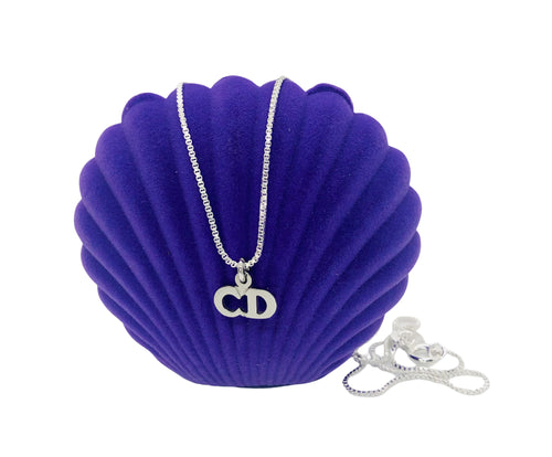 Repurposed X-Small Christian Dior CD Silver Necklace