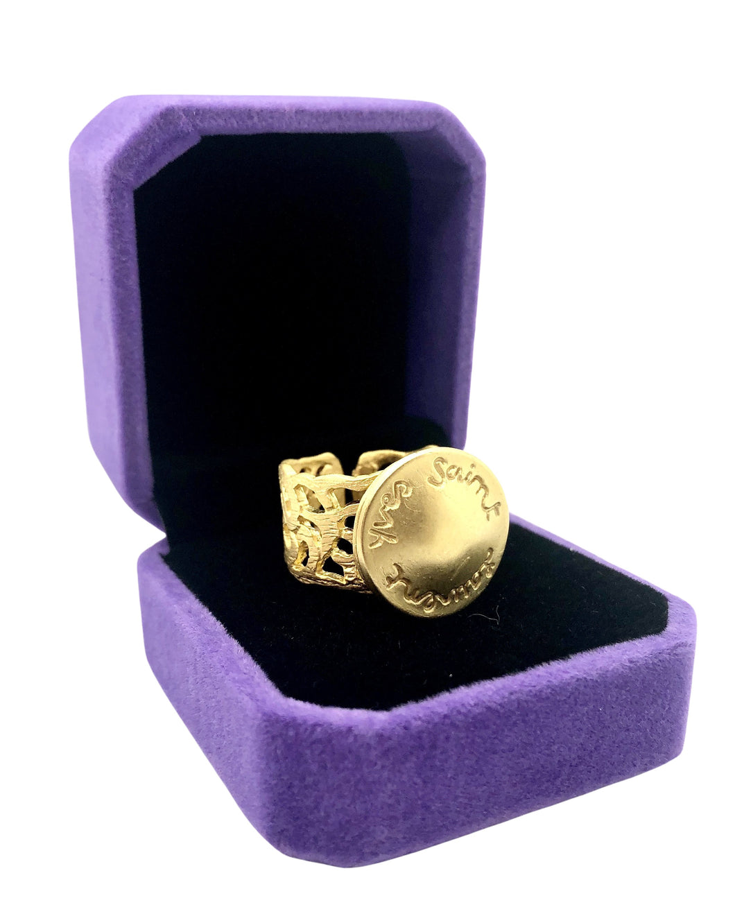 Repurposed Yves Saint Laurent Matte Gold Adjustable Ring